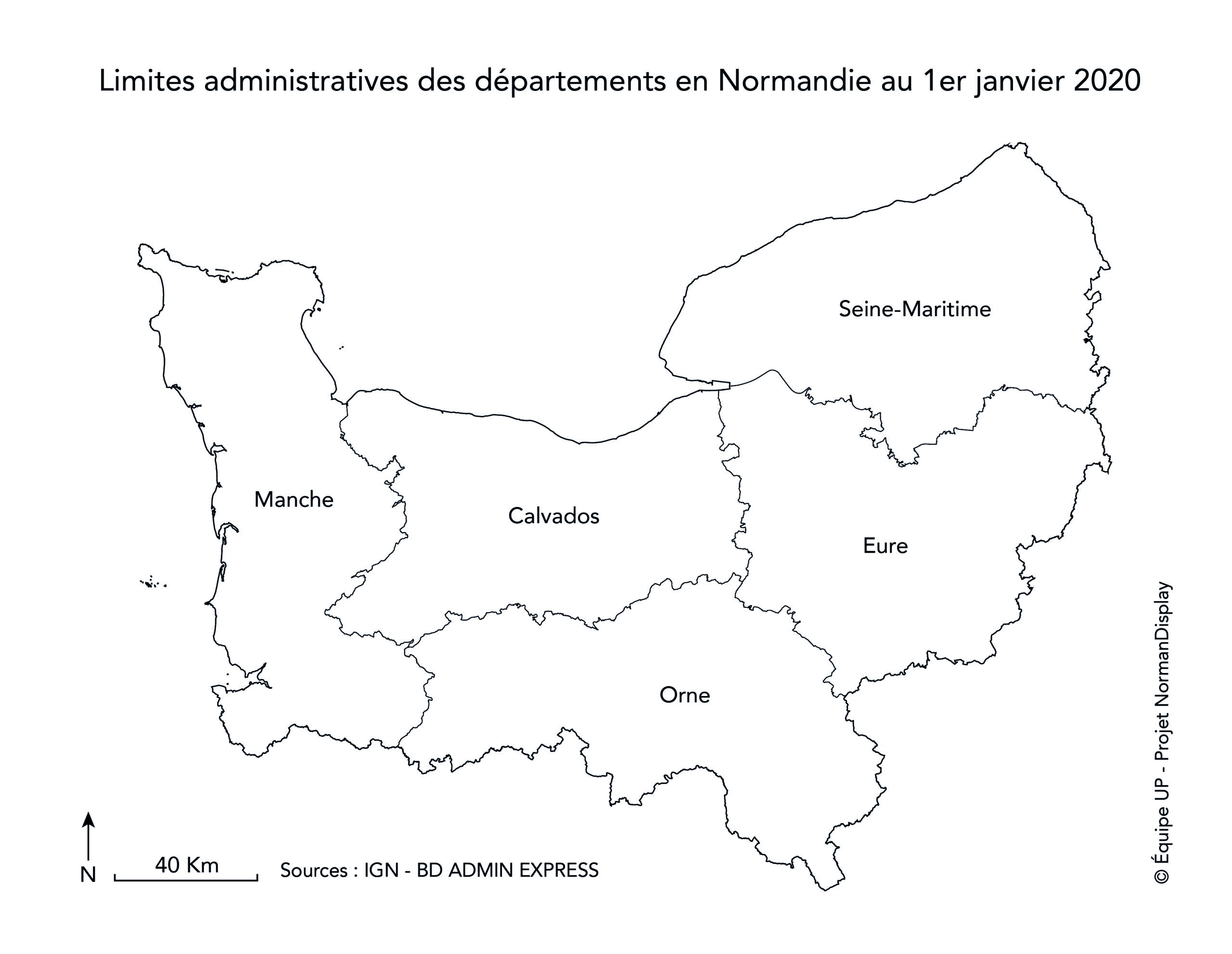 Carte des départements, 2020